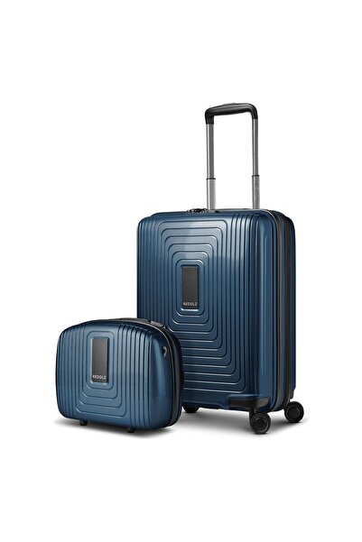 REDOLZ Essentials 14 Kofferset 2 tlg. Kabinentrolley mit Dehnfalte & Beautycase