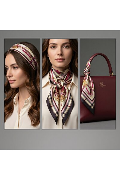 Zelayn Bandană roz cu model de lanț