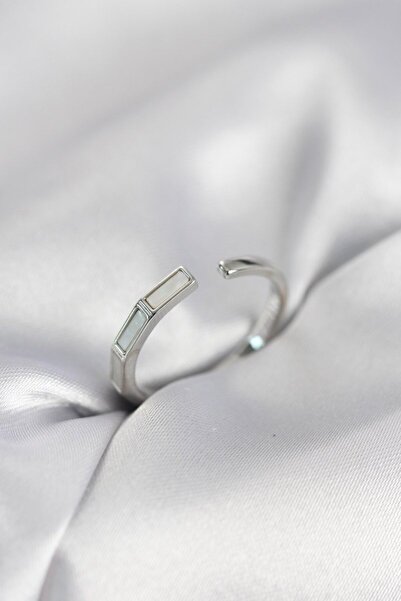 Skygo Silver Color Pearlescent Bar Model Women's Ring - Tj-Byk4081