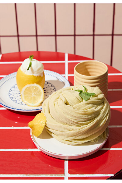 Freshscarfs Pamuklu Keten Şal Lemon Sorbet