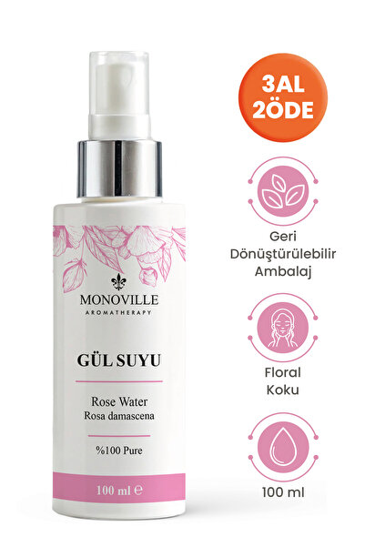 Monoville Gül Suyu 100 ml Sprey Başlıklı (Rose Water)