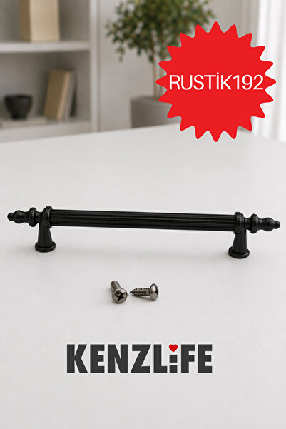 Kenzlife mobilya kulpu boru rustik 192 mm siyah plastik dolap kulbu 01 adet k...