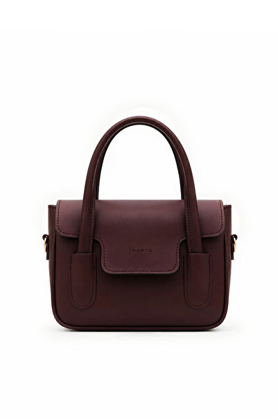 Shanta Burgundy D63 Women's Daily Hand and Shoulder Bag with Adjustable Shoul...