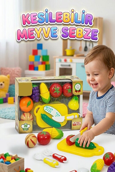 Tıfıl Toys Kesilebilir Meyve ve Sebzeler! 22 Parça Cırt Cırt Mekanizmalı Eğit...