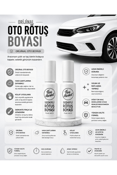 Vividale Toyota Corolla Uyumlu Sedefli Galaksi Beyaz 089 - Profesyonel Rötuş ...