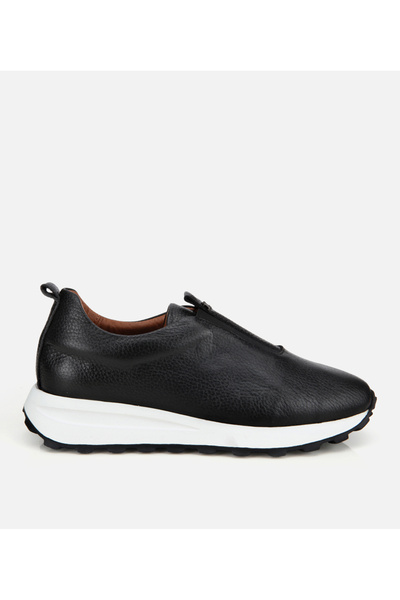 Hotiç Women's Leather Black Rubber Detailed Sports Shoes