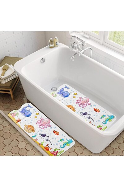 Arabest Non-Slip Cartoon Baby Bath Mat, Machine Washable Bathtub Mat with Dra...