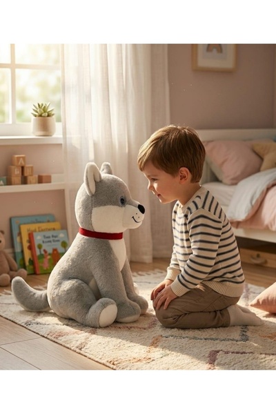 Toyzoy Toys Peluş Kurt Köpek-Sevimli, yumuşak ve kaliteli kumaş-60 cm