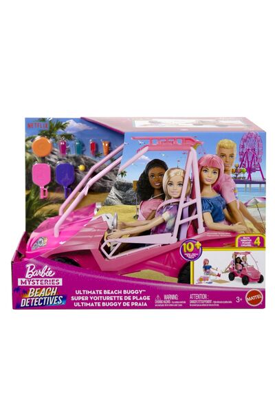 mattel BARBIE MYSTERIES DETECTIVI PE PLAJA MASINUTA BUGGY SI ACCESORII