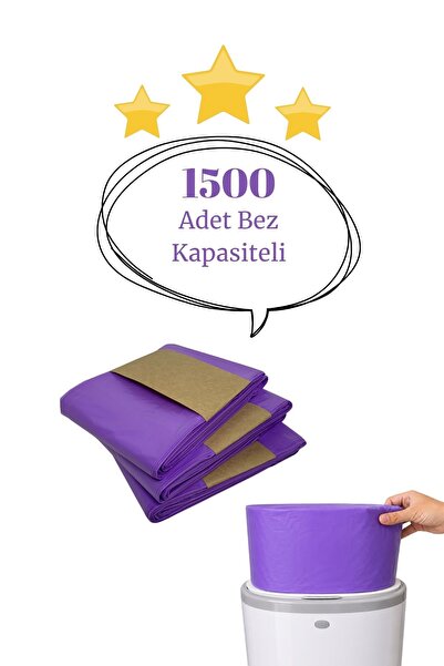 Korbell 16L Çöp Kutuları Ile Uyumlu 1500 Bebek Bezi Kapasiteli 3 Paket Yerli ...