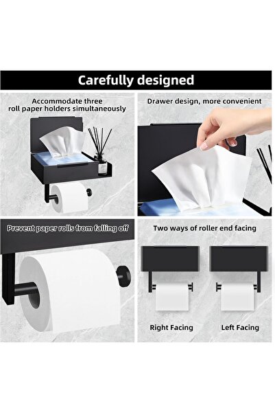 Arabest Stainless Steel Toilet Paper Holder with Wet Wipes Box for Bathroom