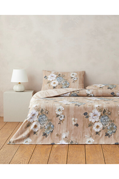 English Home Rose Bright Dijital Baskılı Kolay Ütülenir Çift Kişilik Çarşaflı...