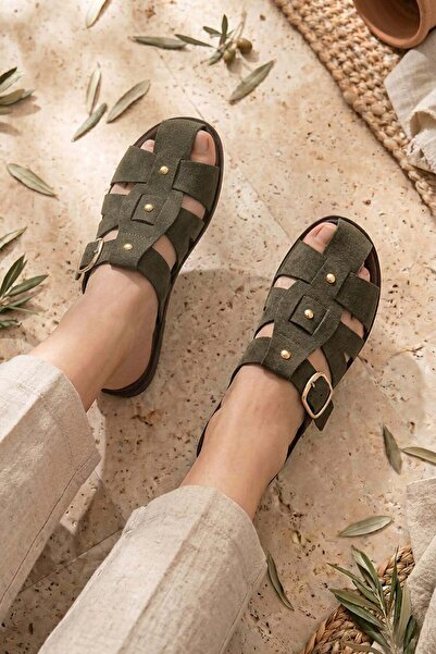 Stilbagshoes Lynda Front-Closed Women's Slippers with Trok and Buckle Details...