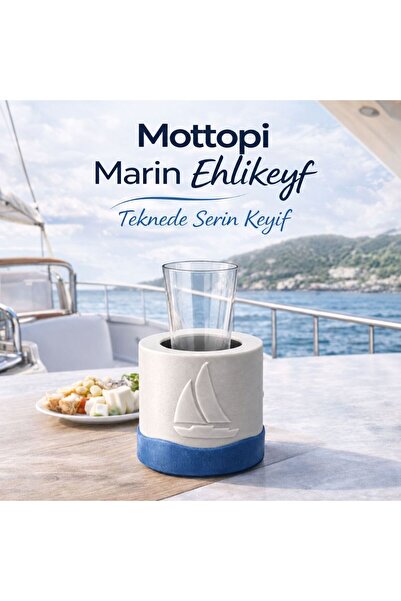 Mottopi Ehlikeyf Tek Kadeh Beyaz/Kaymaz Silikon Taban,Termojelli Soğutucu,Mar...