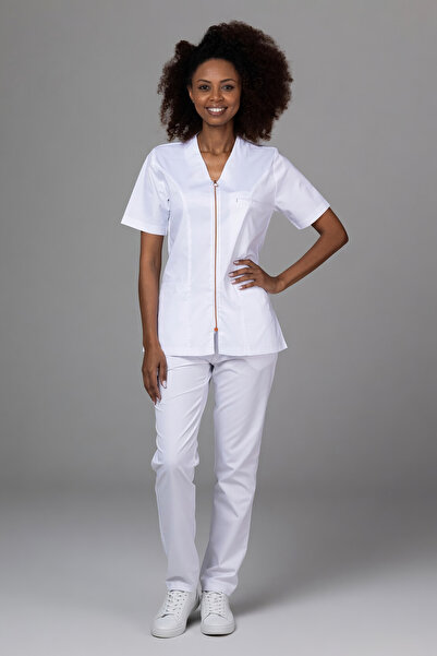 OEM Women's NEW ZIP COMFORT medical suit, White