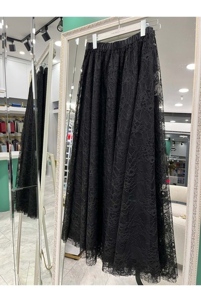 Modario تنورة HALE مزين بدانتيل غيبور - أسود - 1 (مقاس 38-40 متوافق)