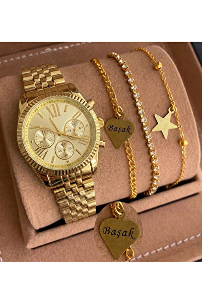 Girlfriend gift with Wrist Watch + 3 Pieces of Bracelet  Gift for Girlfriend