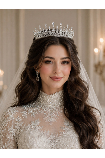 sitrini Alara Bridal Crown Zircon Stone Crown Engagement and Wedding Crown
