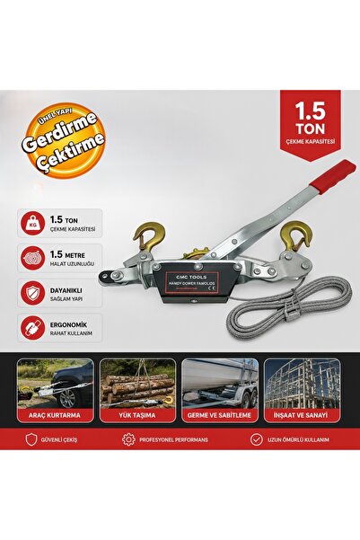 CMC Tools CMC8650 Halatlı Yük Kaldırma Çektirme 1 Ton 1,5 Metre