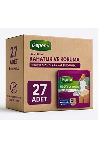 Depend Emici Külot Yetişkin Bezi XL - Extra Large Kadın 27 Adet (3PK*9)