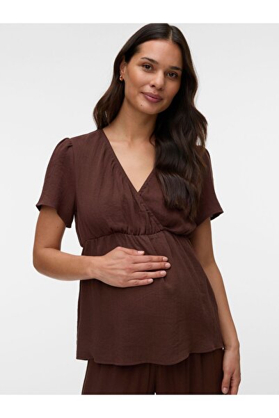 Mama Licious Bluse Normal geschnitten V-Ausschnitt Top
