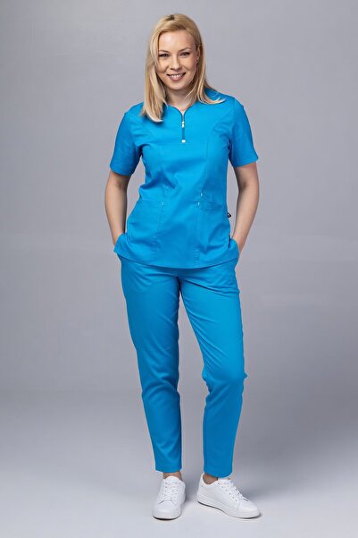 tag Costum medical EMMA Premium pentru femei, albastru ocean