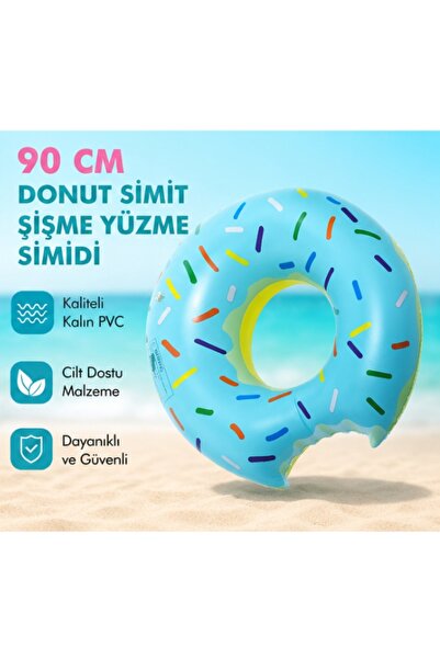 LRS STORE Büyük Boy Donut Simit Şişme Deniz Havuz Simidi Deniz Havuz Oyuncak ...