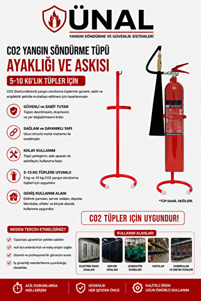 ünalgrup CO2 Yangın Söndürme Tüpü Ayaklığı ve Askısı 5-10 Kg | Karbondioksitl...