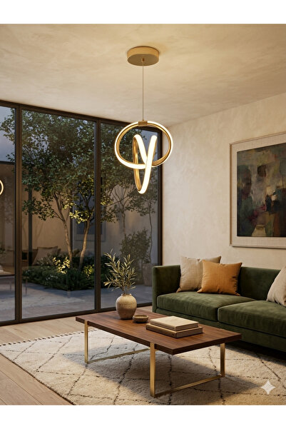 Zeya Lighting Yüksek Aydınlatmalı imza Model Gold kaplama sarkıt modern 3 ren...