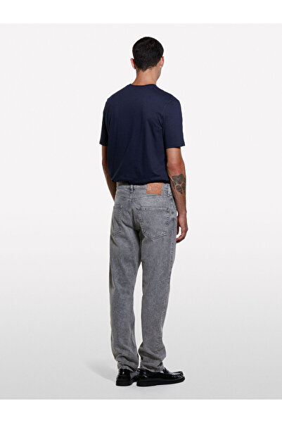 Sisley Ανδρικό παντελόνι από 100% βαμβάκι με vintage εφέ κανονικής εφαρμογής ...
