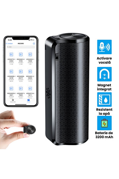 Spionescu Reportofon magnetic profesional cu microfon ascuns - Q70 - 8 GB