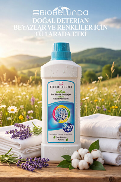 BioBellinda Doğal Bileşenli Extra Güçlü Formüllü (3 Etkili) Sıvı Matik Deterj...