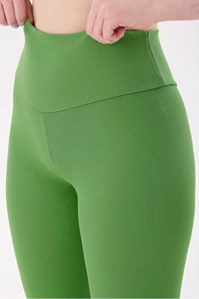 Clothes Fast Women's Ribbed High Waist Gathering Stretchy Summer Leggings Bre...