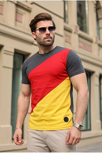Madmext T-Shirt Color Block Smoked 3018
