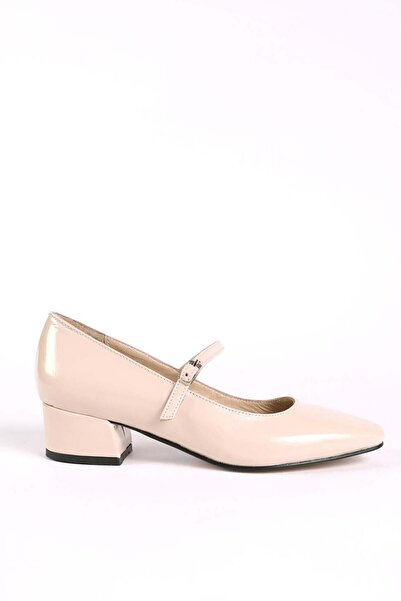 Hayati Arman Kadın Hakiki Deri Üstten Bantlı Küt Burunlu Kalın Topuklu Ayakka...