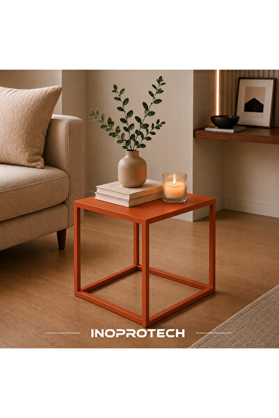İnoprotech Modern Dekoratif Kare Metal Sehpa - Tekli Yan Sehpa 40*40*40 CM