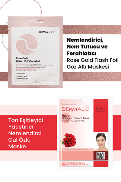 Dermal 3 Katmanlı Rose Gold Göz Maskesi ve Nemlendirici Ve Pürüzsüzleştirici ...