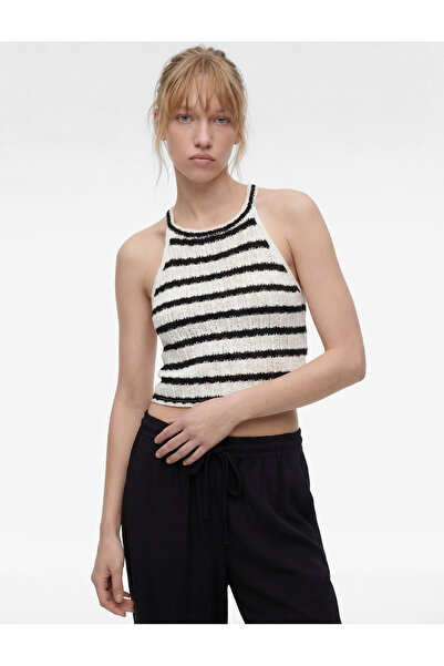 Koton Halter Neck Sleeveless Crochet Crop Blouse