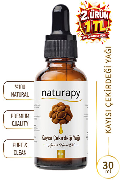NATURAPY زيت نواة المشمش (زيت بذور المشمش) زيت ثابت معصور على البارد 30 مل زج...