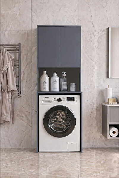 SARMOBİ Çamaşır Makinası Dolabı Kurutma Makinası Dolabı Tek Çekmeceli 190x67x60