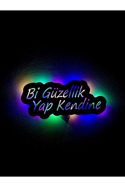 sem concept AA Pilli Ledli Bi Güzellik Yap Kendine Yazılı Tablo, Çok Renkli I...