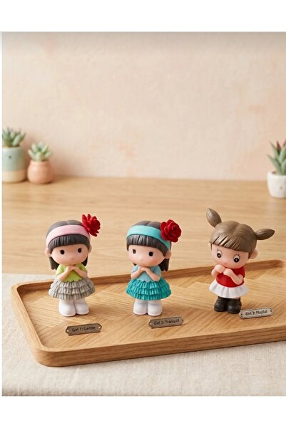 Şirin 1 adet Mini Kız Figürü Dekoratif Biblo (5 cm)