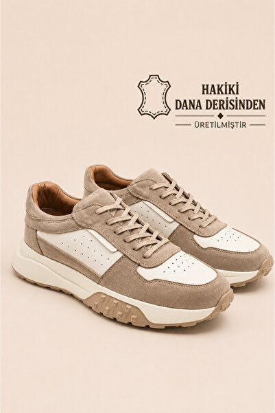 VARNAS Erkek Bej Süet Hakiki Deri Casual Günlük Sneaker EVA Taban Ayakkabı – ...