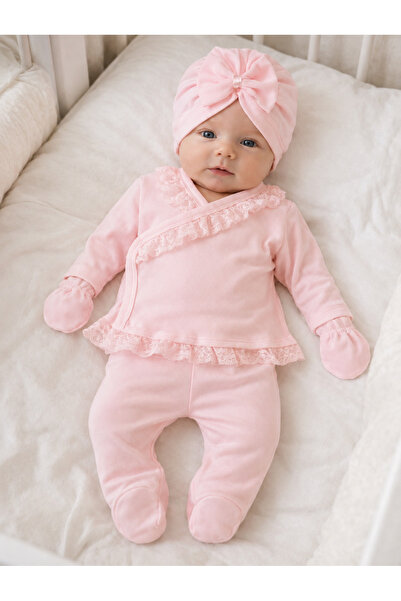 My Babies Label مجموعة من 5 قطع من الدانتيل للفتيات الصغيرات بتفاصيل دقيقة لح...