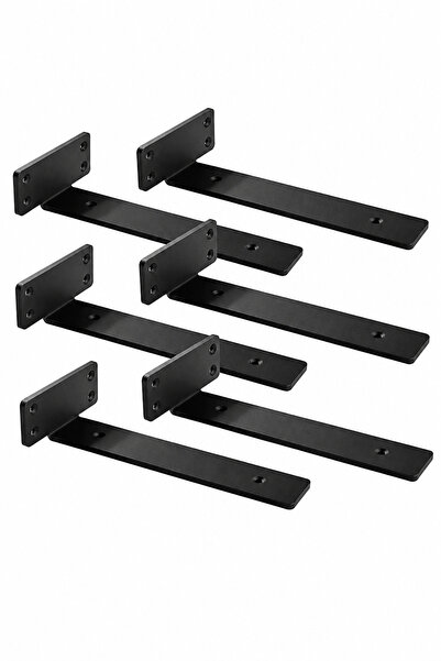 VENON 6.lı 20 Cm Siyah Metal Raf Ayağı Raf Altı Tutucu L Köşe Konsol Raf Tutu...
