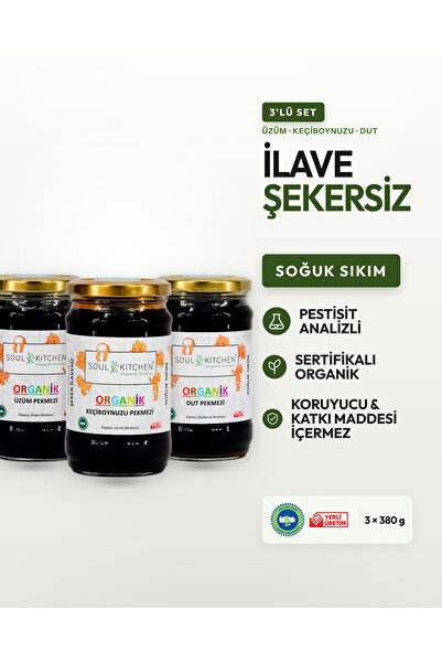 Soul Kitchen Organik Ürünler Organik Ek Gıda Seti 3lü Pekmez Paketi Model 9