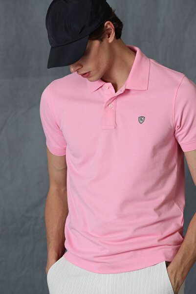 Lufian Ανδρικό μπλουζάκι Laon Sports Polo με λαιμόκοψη ροζ