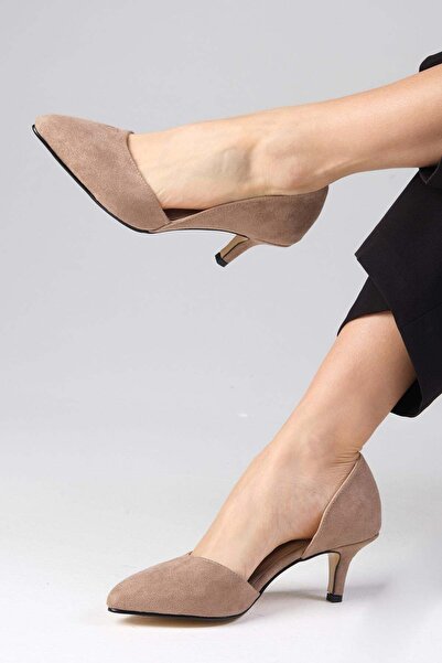 Mio Gusto Γυναικεία παπούτσια με χαμηλό τακούνι Rene Mink Color Suede