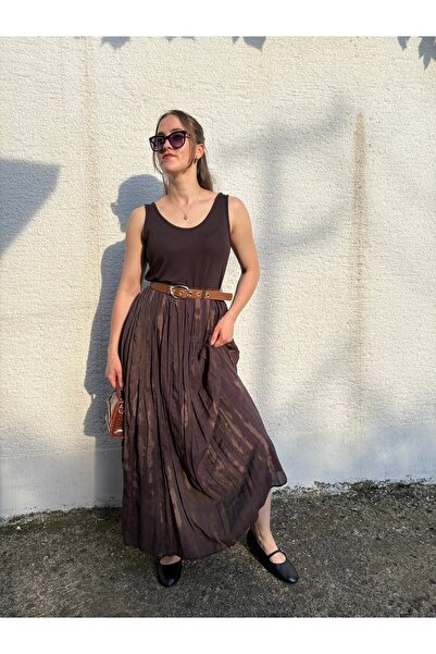 Madame Simerdo Butik Kemer Detaylı Pliseli Etek