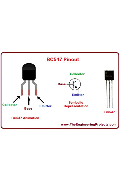 eğiteklab 5 adet BC 547 NPN Transistör